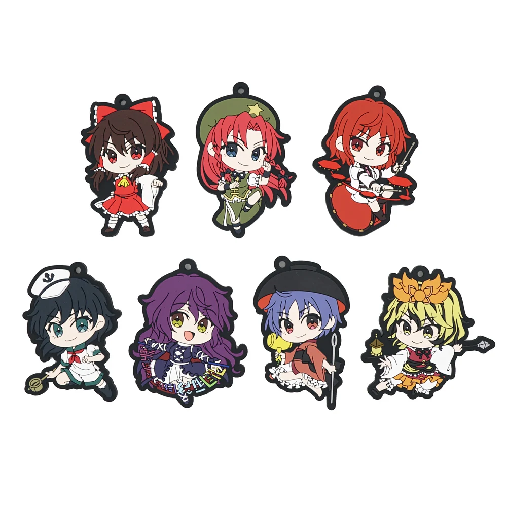 Touhou Project Anime Hakurei Reimu Hon Meirin Eastern Rubber Keychain