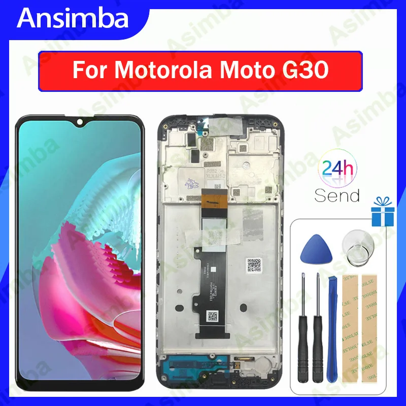 

Оригинальный ЖК-экран IPS для Motorola Moto G30, ЖК-дисплей, сенсорный экран, дигитайзер в сборе, сенсорная панель, аксессуары с рамкой