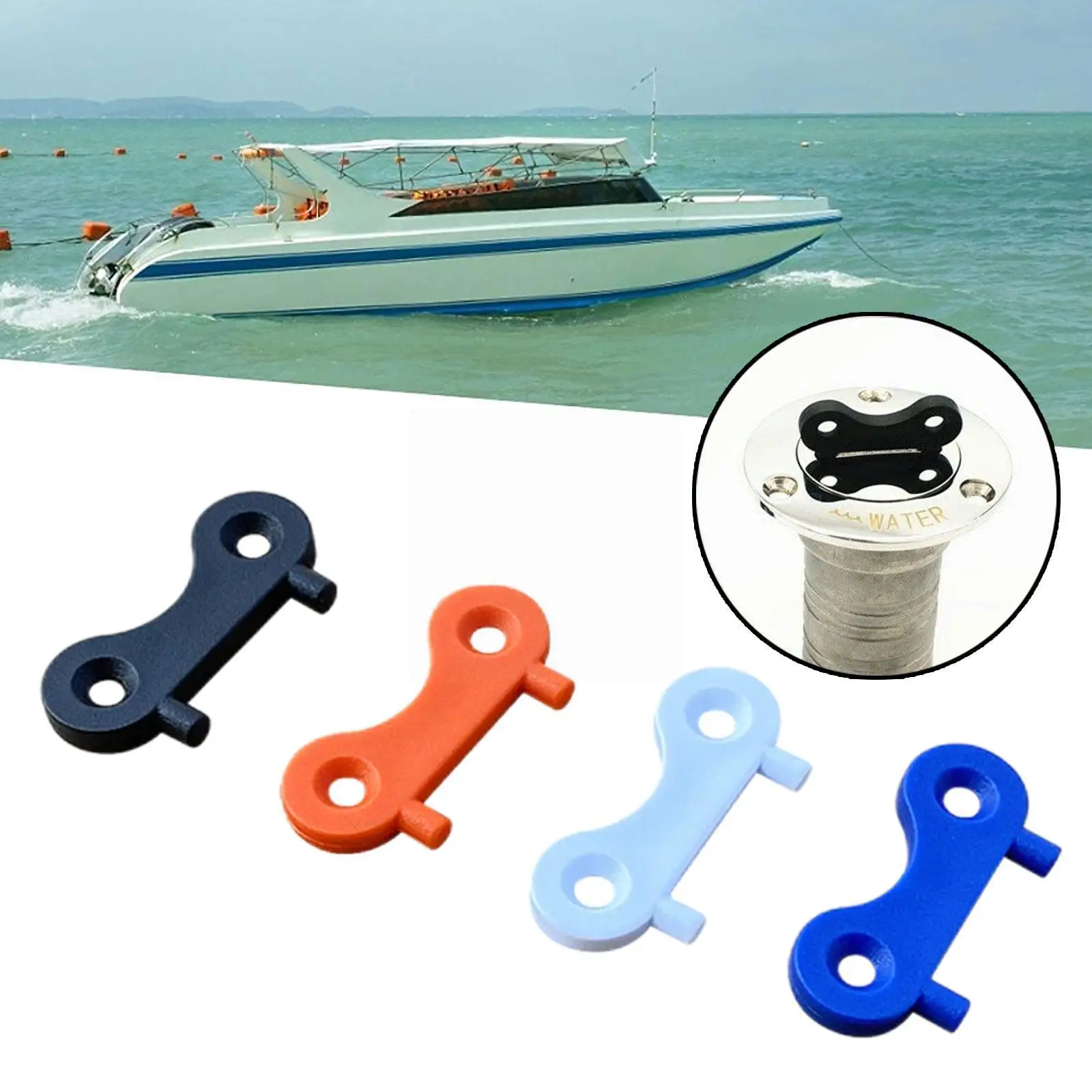 

2pcs Marine Boat Yacht Fuel Gas Water Waste Deck Plate Nylon Filler Spare Tool Replacement P2d5