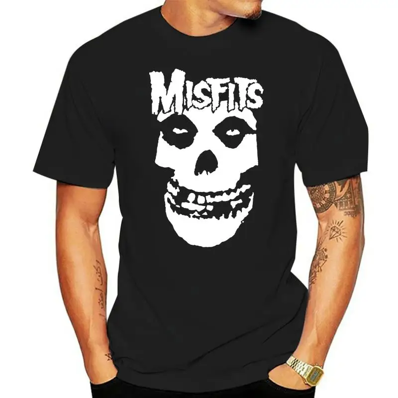 

Mens Short Sleeve Shirt FEA Merchandising mens Misfits Glow Fiend Skull Mens T-shirt