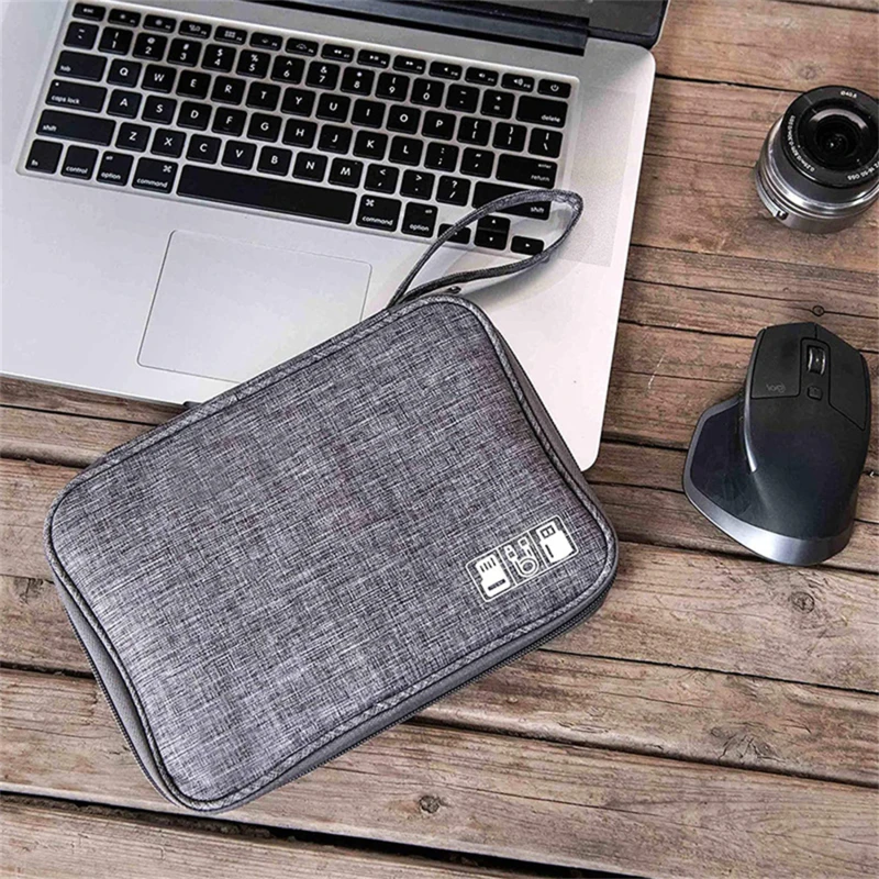 

Single Layer Storage Bag Data Cable Charger Organizer Portable Headphone Organization Pouch Multifunctional Home Travel Bag