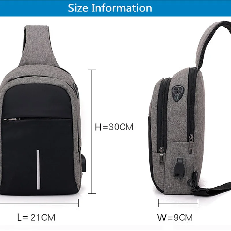 Fengdong small usb charge shoulder bag men messenger bags male waterproof sling chest bag boy travel bagpack men cross body bags