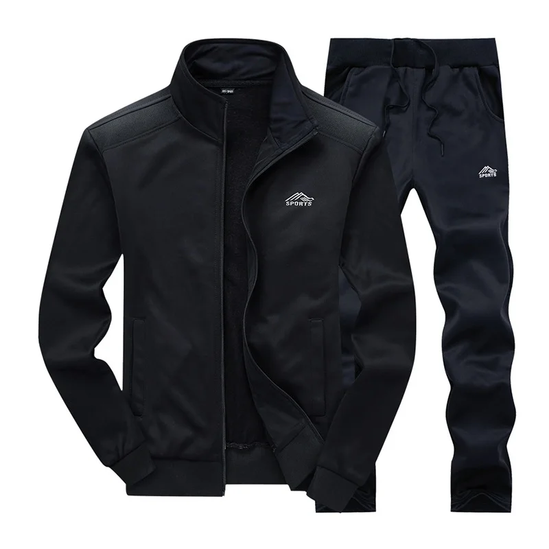 

New Men Tracksuit Casual Sets Spring Autumn Mens Sportswear Running Sports Suit Jacket+Pant Two Piece Jogger Outfit Set Clothing