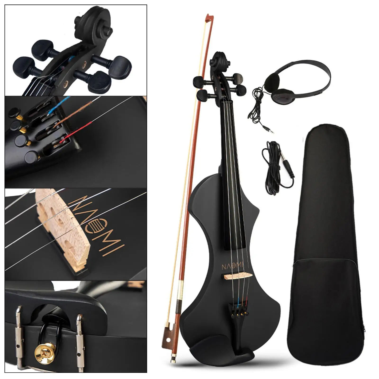 

Silent Electric Violin 4 4 Carrying Bag with Performance Professional Pink