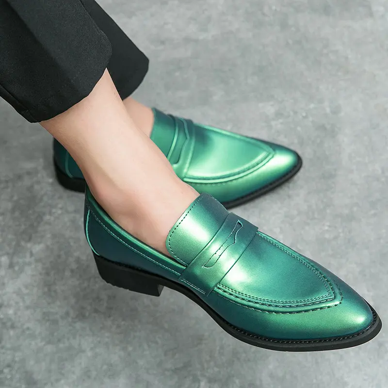 Элегантные деловые классические туфли для мужчин большой размер 47 зеленые