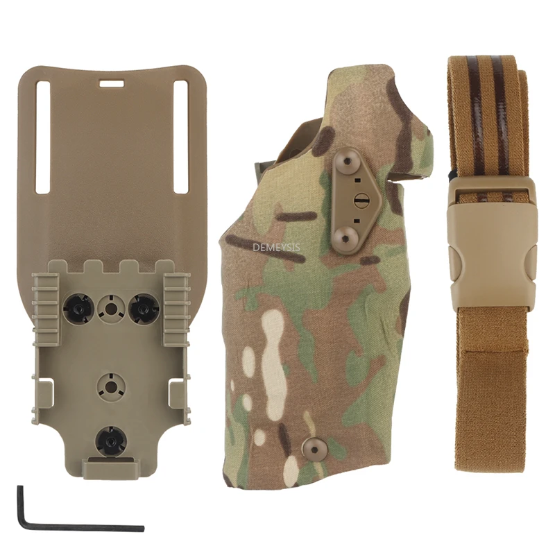 Pistolera táctica con correa de pierna para caza CS, cinturón de cintura, funda de plataforma para Glock 17 19, Compatible con X300 300U ligero
