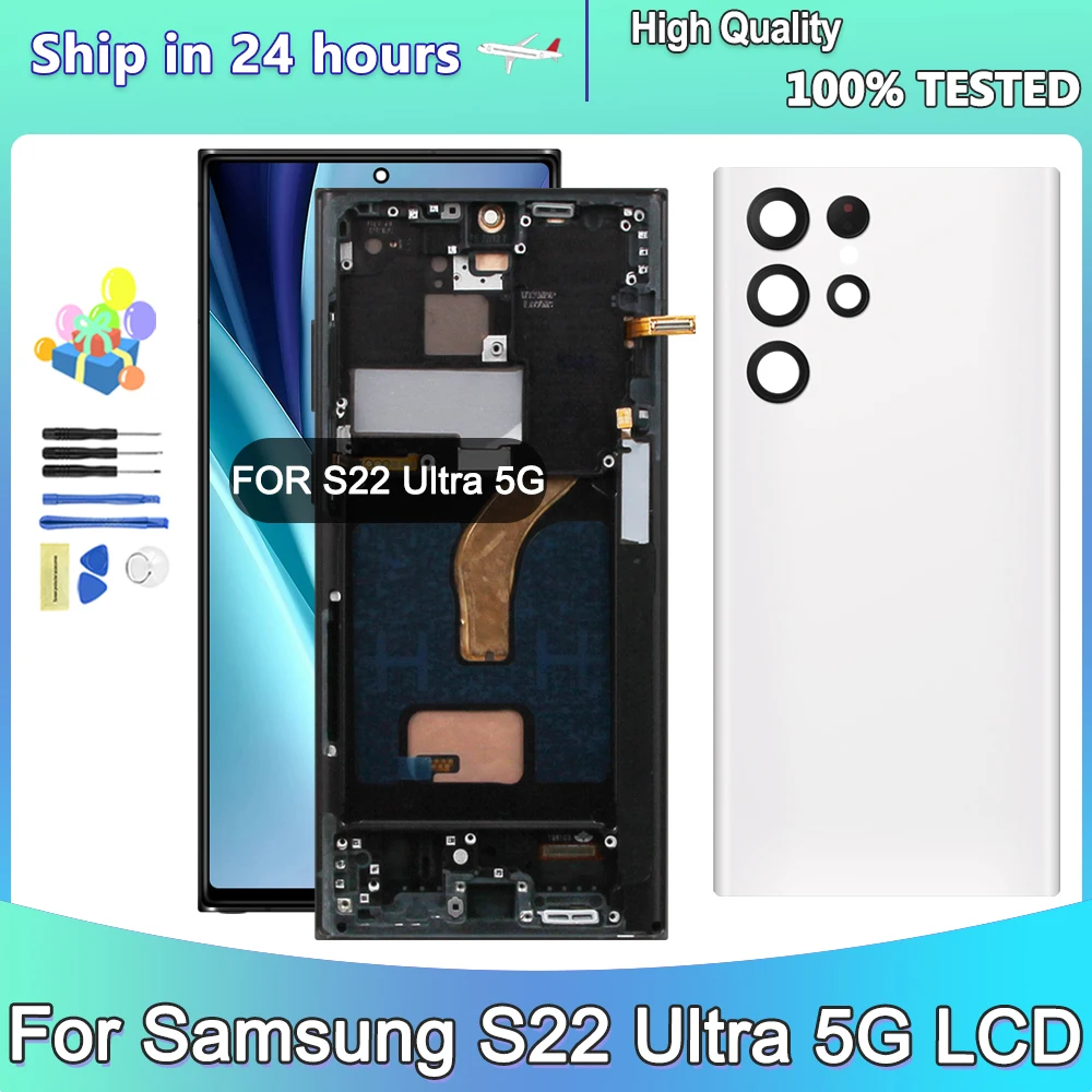 TFT протестирован S22 Ultra Замена дисплея для Samsung 5G S908 S908B S908U S908W Сенсорный ЖК-экран со