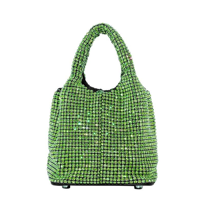Luxury Diamonds Bucket Bag Designer Brand Women Handbags Shinny Rhinestone Mesh Shoulder Crossbody Bags Evening Party Purse 2022