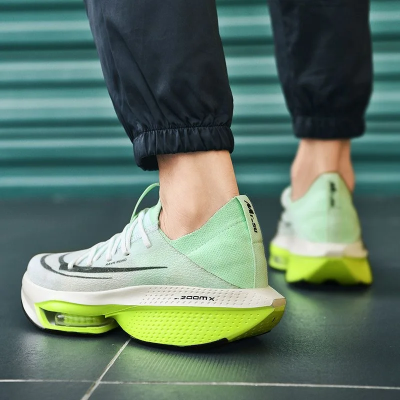 2oomx Alphafly 4% Breathable Comfortable Men Running Shoes 2oom Tempo Next Flyease Electric Green Trainers Sport Sneakers 36-46