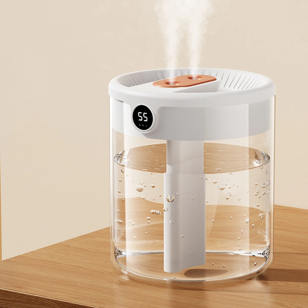 

H2o Air Humidifier 2L Large Capacity Double Nozzle Humidifier With LCD Humidity Display Aroma Essential Oil Diffuser For Home
