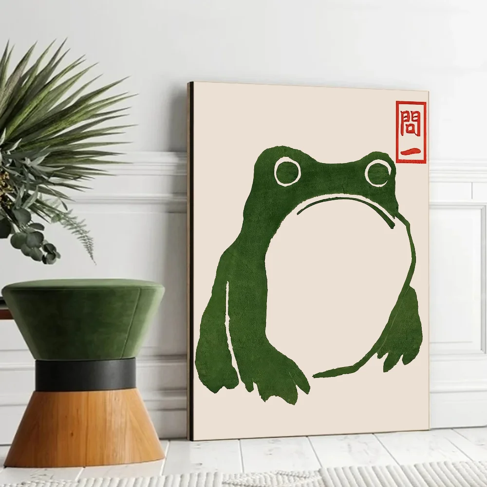 Matsumoto Hoji Frog Self-adhesive Art Poster Whitepaper Sticker DIY Room Bar Cafe Wall Decor