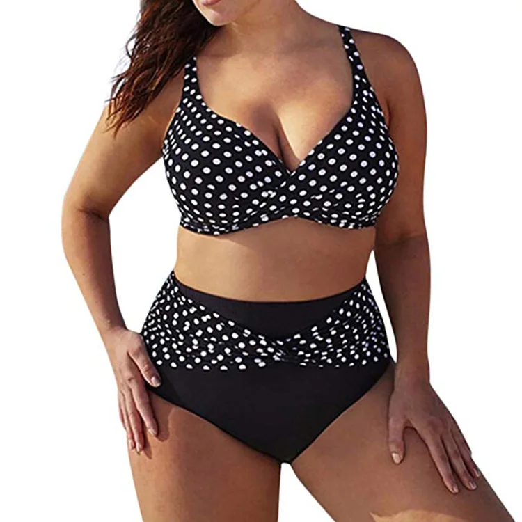 

Sexy Swimwear 2022 Bikinis Black Swimming Suit for Women Dot Polka Swimsuit Padded Push-up Bikini Set Oversized Women's Swimsuit