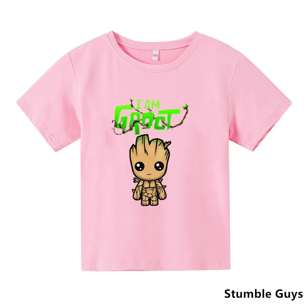 Детская футболка в повседневном стиле из полиэстера Летний сезон Топ с круглым