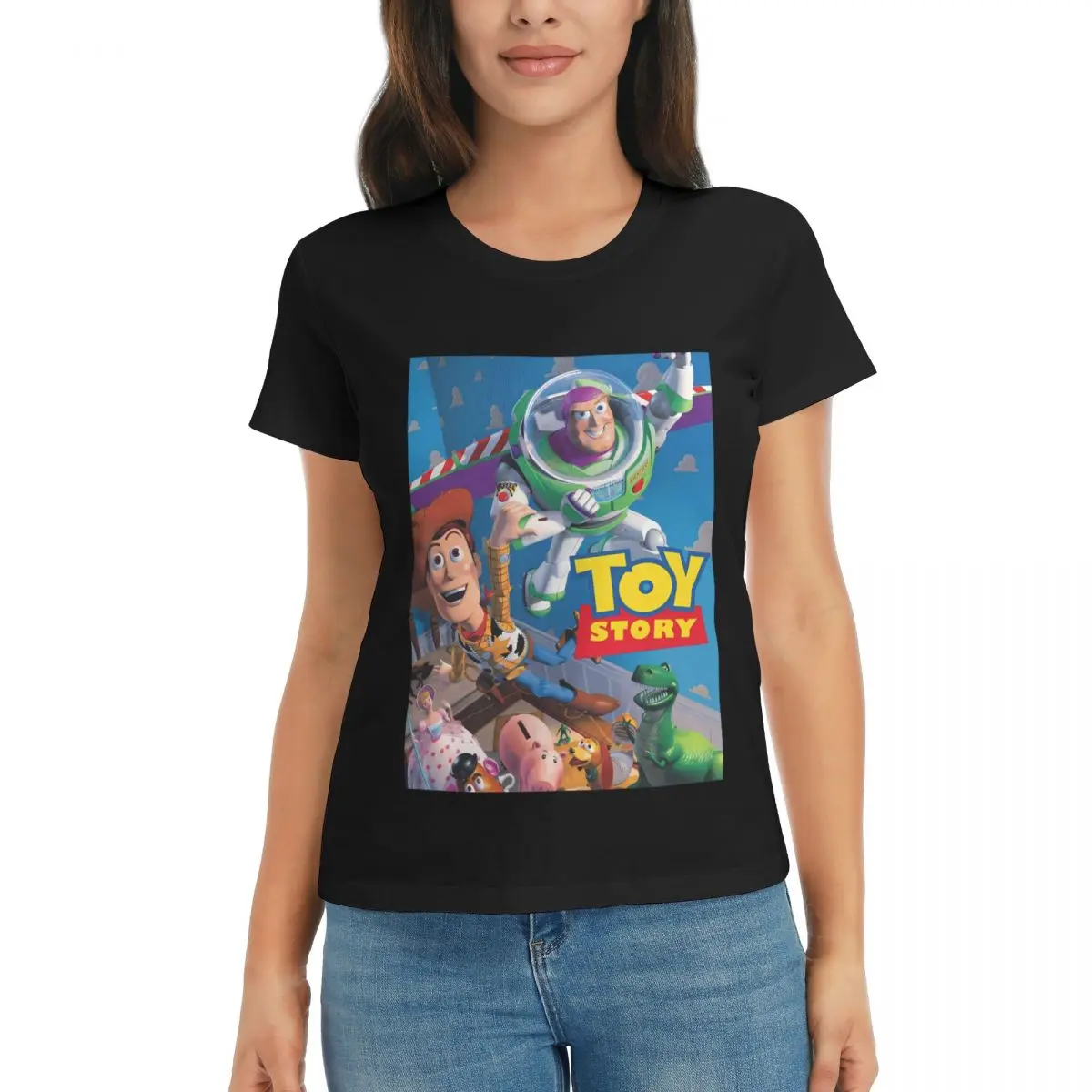 Женская Базовая футболка с коротким рукавом и героями мультфильмов История