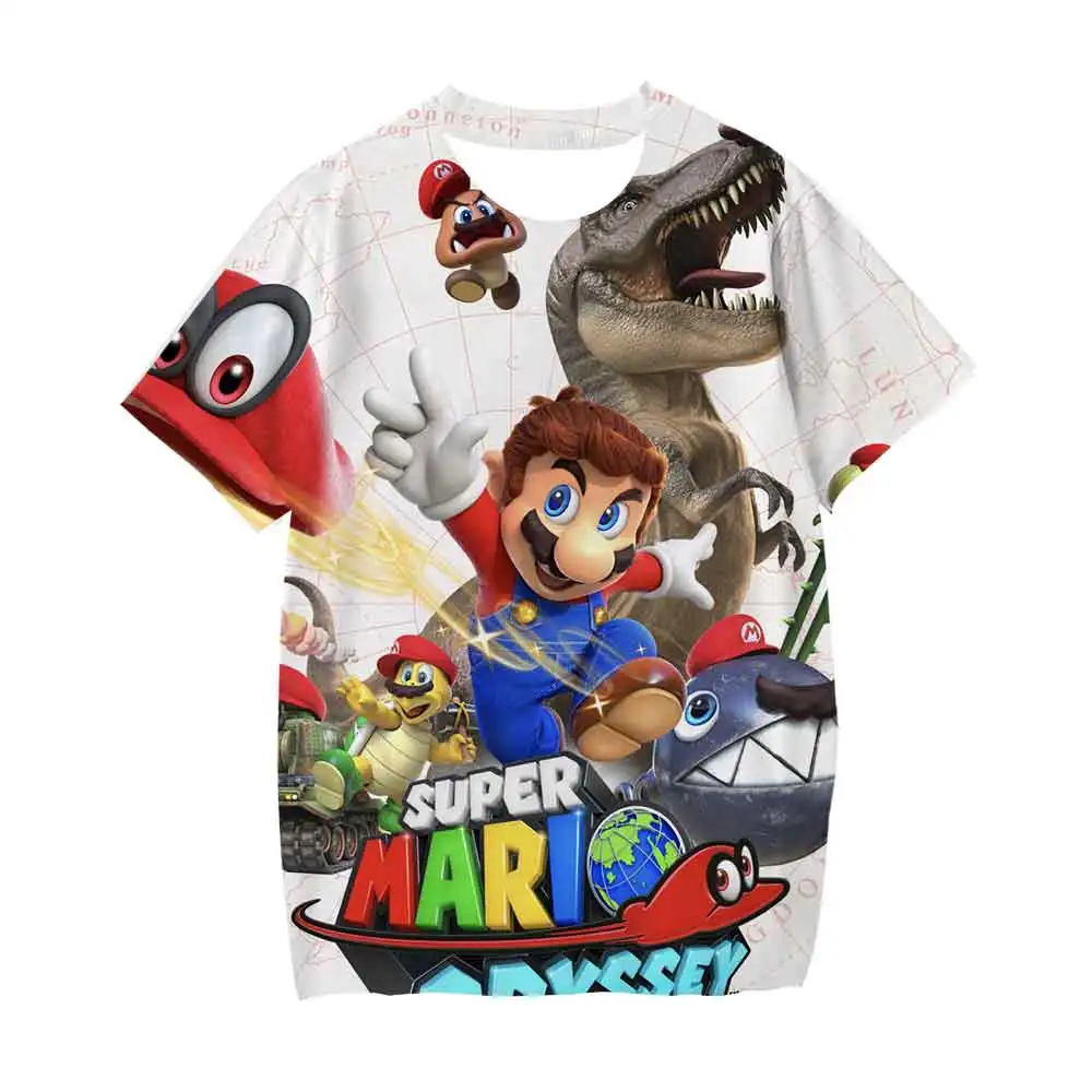

2022 New Summer Mario 3D T Shirts Casual Children Fashion Short Sleeve Boy girl Kids Printed T-shirt Cartoon Tops Tee