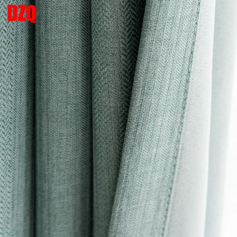 

Шторы для гостиной, столовой, светонепроницаемые шторы для спальни, голубые однотонсветильник роскошные хлопковые льняные полосатые шторы