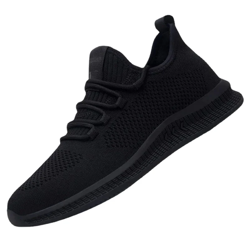 

Men's 2023 new knitted solid color breathable running shoes sports shoes men's mesh casual all-match shoes men