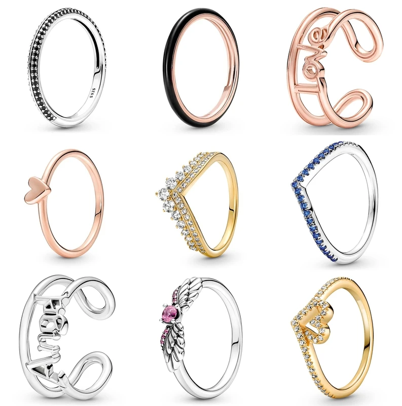 Женское кольцо из серебра 925 пробы со сверкающими крыльями ангела