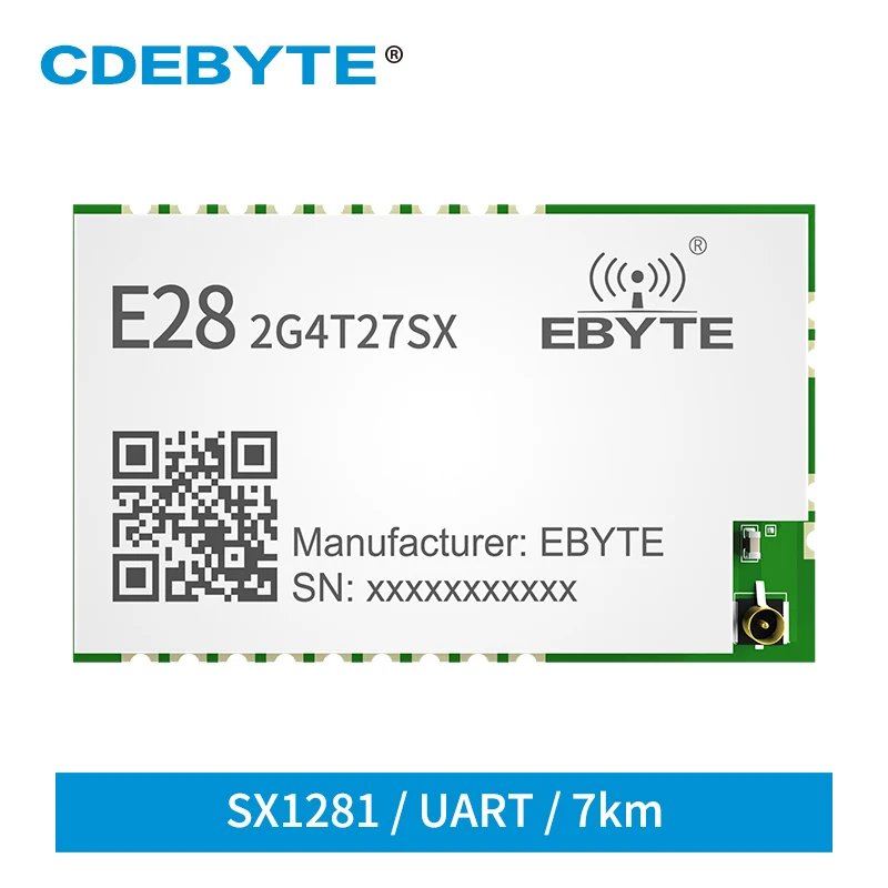 

LoRa SX1281 FLRC GFSK 27dBm 2.4GHz Wireless Serial Port Module Long Distance CDEBYTE E28-2G4T27SX Transmitter IPEX Stamp Hole