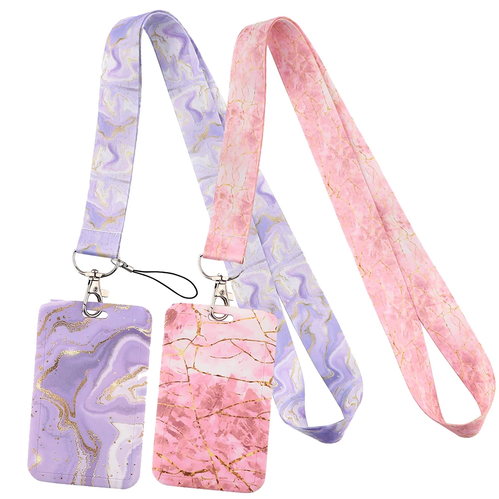 YL1281 европейские мраморные ремешки для ключей с рисунком бейдж ID-карты минимализм