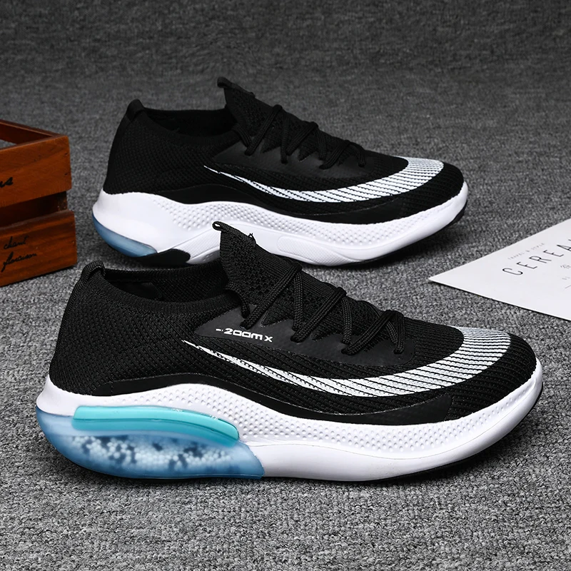 Men Sport Shoes Mesh Breathable Lightweight Lace Up Cushioning Road Running Shoes Athletic Anti Slip Couple Jogging Shoes Women