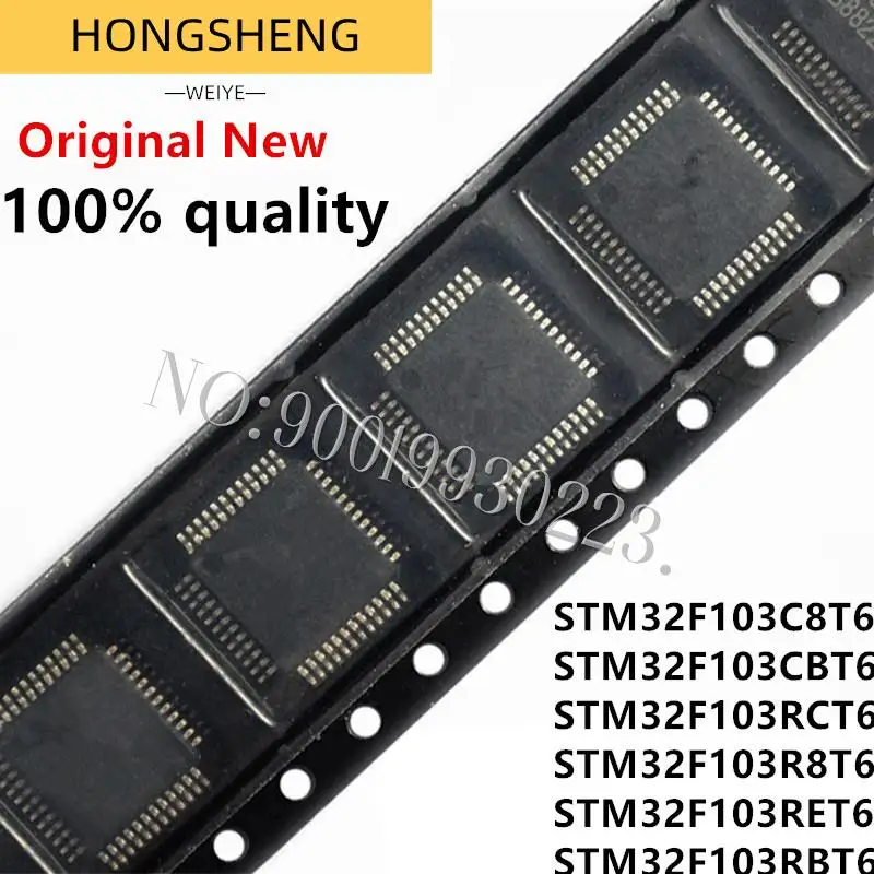 

100% New (5-10pcs/lot) STM32F103C8T6 STM32F103CBT6 STM32F103RCT6 STM32F103R8T6 STM32F103RET6 STM32F103RBT6 QFP-48 Chipset