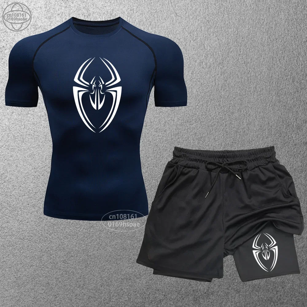 Мужской спортивный костюм для бега и езды на велосипеде летний полиэстер