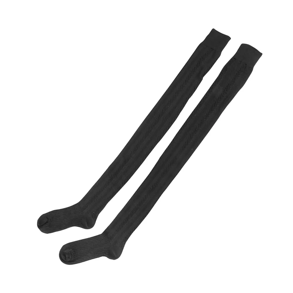Women Striped Knee High Thigh Stockings Warm Long Tube Knitted Ault Socks for Autumn Winter