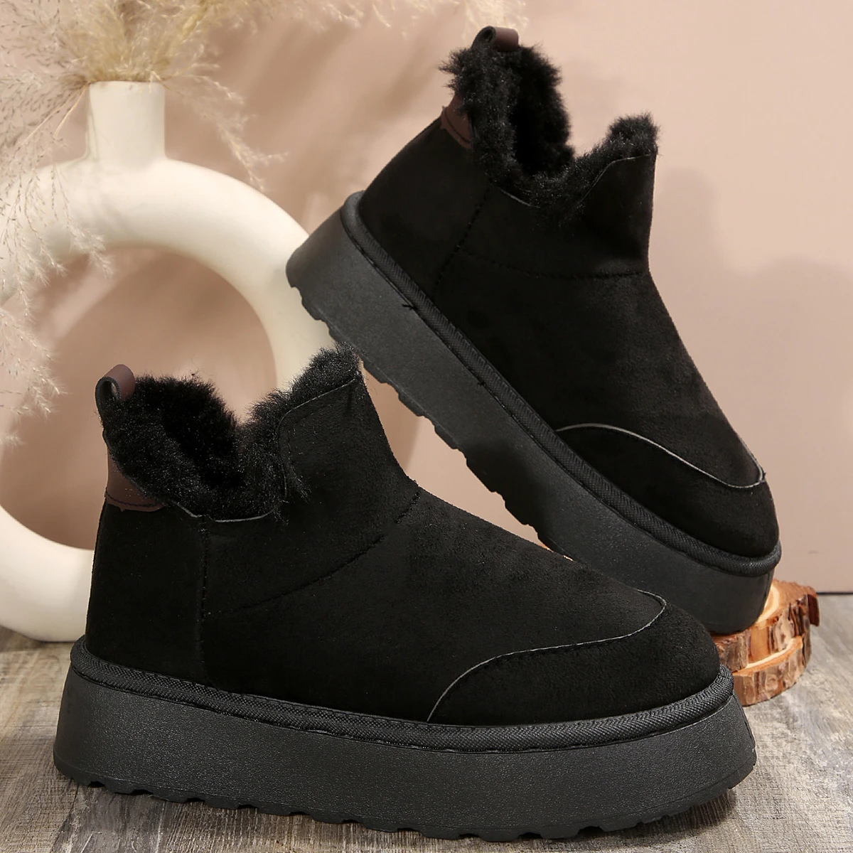 Зимние ботинки женская зимняя обувь из плюша и хлопка новые Нескользящие