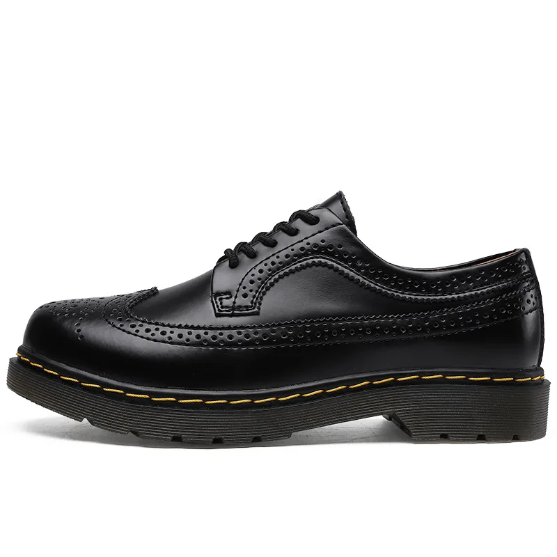 Женские повседневные кожаные туфли с низким вырезом и резным круглым носком для