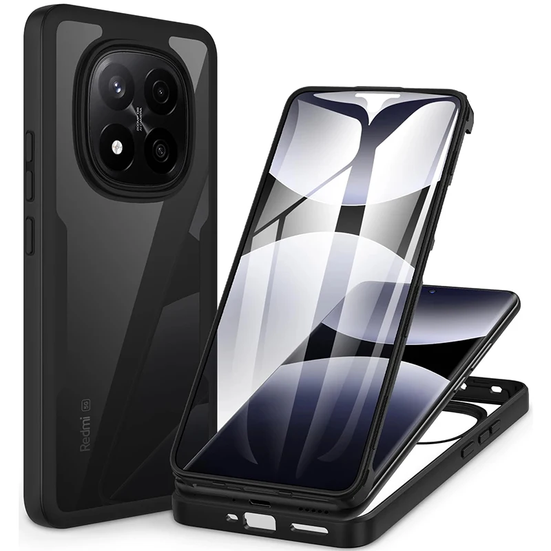 Фото 360-прозрачный защитный чехол для экрана всего тела для Xiaomi Redmi Note 14 13 12 11 10 9S 9 Pro, противоударный чехол Coque Funds №1