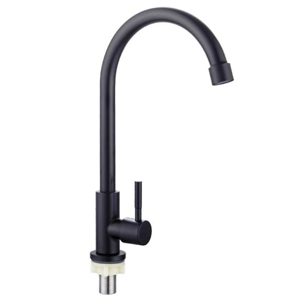 

New High Quality Home Save Water Accessories Faucet Water Tap 304 Stainless Steel Black Kitchen Faucet Single Cold Water
