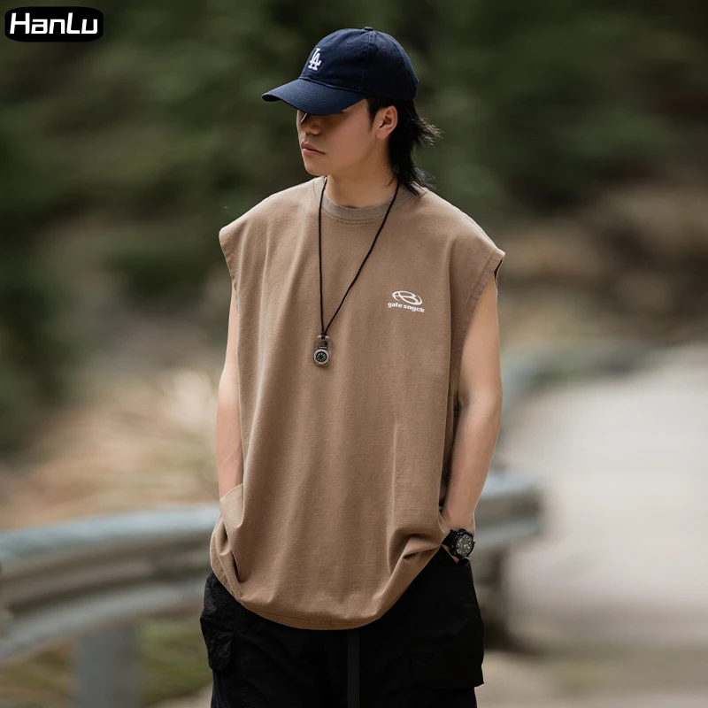 Мужская моющаяся хлопковая Свободная майка без рукавов