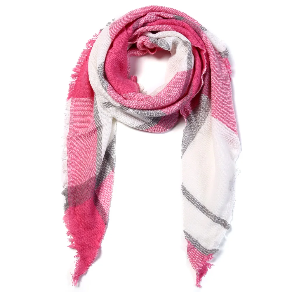 

Women Scarf Winter Triangle Scarf Brand Designer Women Shawl Cotton Foulard Plaid Scarves Blanket Dropshipping