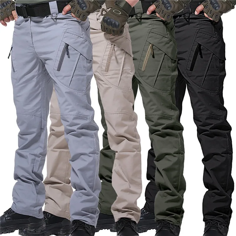 

Брюки-карго мужские в стиле милитари, повседневные хлопковые тактические штаны, армейские джоггеры с несколькими карманами, рабочая одежда, большие размеры