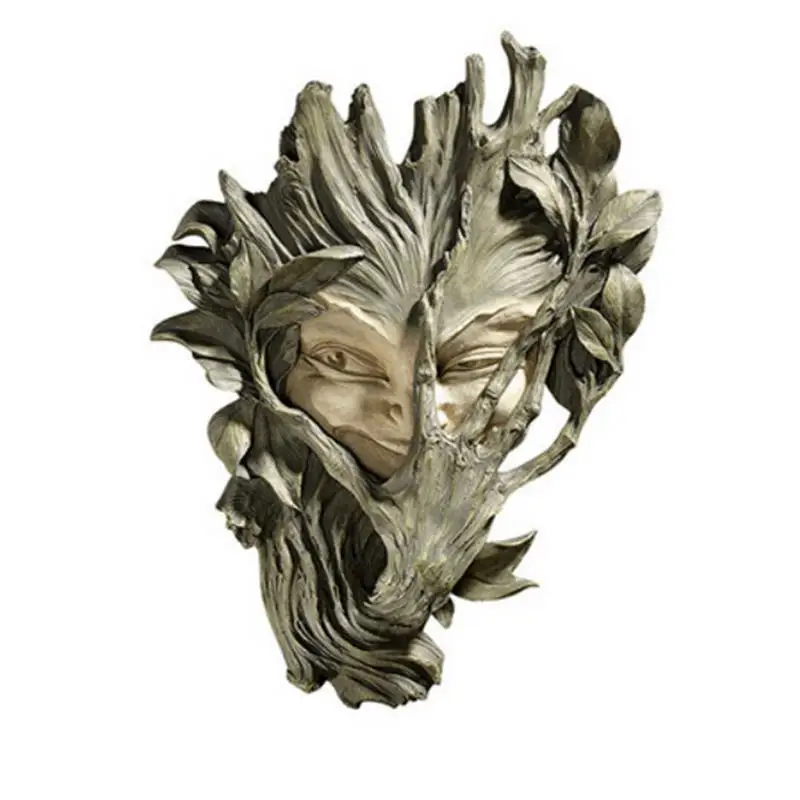 

Peeper Face Cover Resin Pendant Sculptures 2022 Resin Sculpture Looks Like Wood Wall Hanging Decorations For Indoors Outdoor