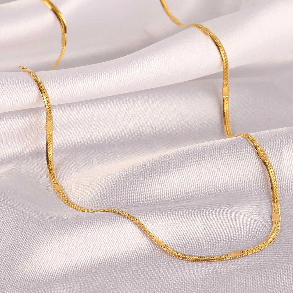 Цепочка Из Нержавеющей Стали 316L для мужчин и женщин ожерелье золотого цвета с