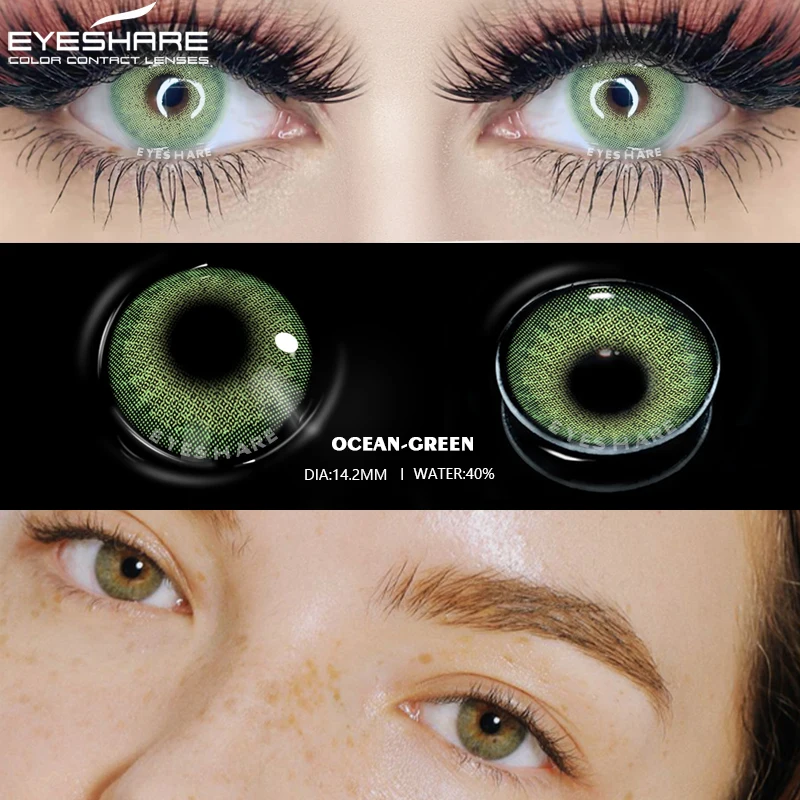 eyeshare color lens 2pcs yearly use color contact lenses for eyes cosmeic contact lenses eye color beauty makeup color lens eyes free global shipping