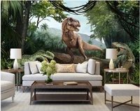 custom photo mural 3d wallpapers jurassic primeval forest with dinosaurs wallpaper for walls in rolls home decor living room