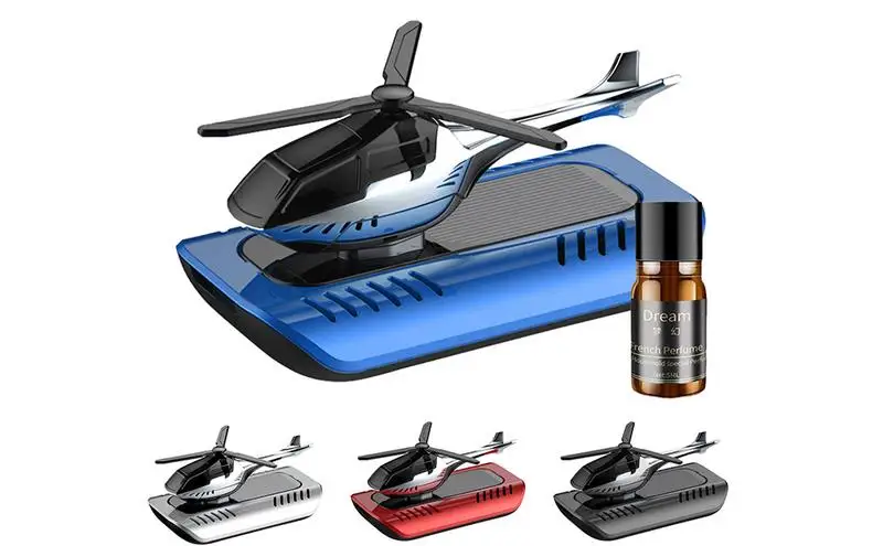 

Освежитель воздуха на солнечной батарее для автомобиля, вращающийся вертолет, ароматерапия, долговечный Ароматический диффузор, держатель для духов на приборной панели, украшения