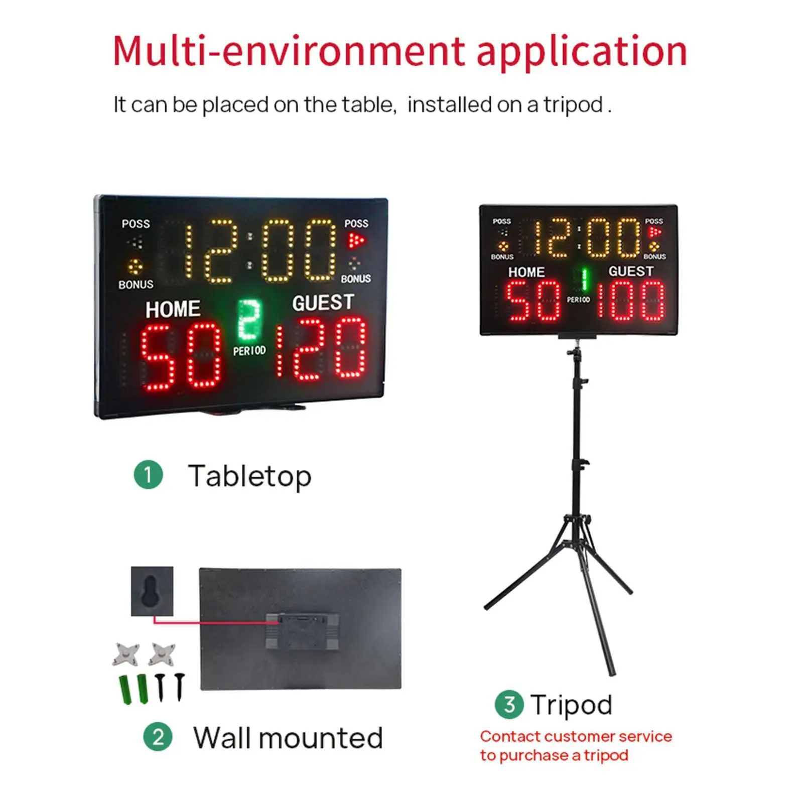

Tabletop Digital Scoreboard Battery Powered Score Keeper for Indoor Tennis
