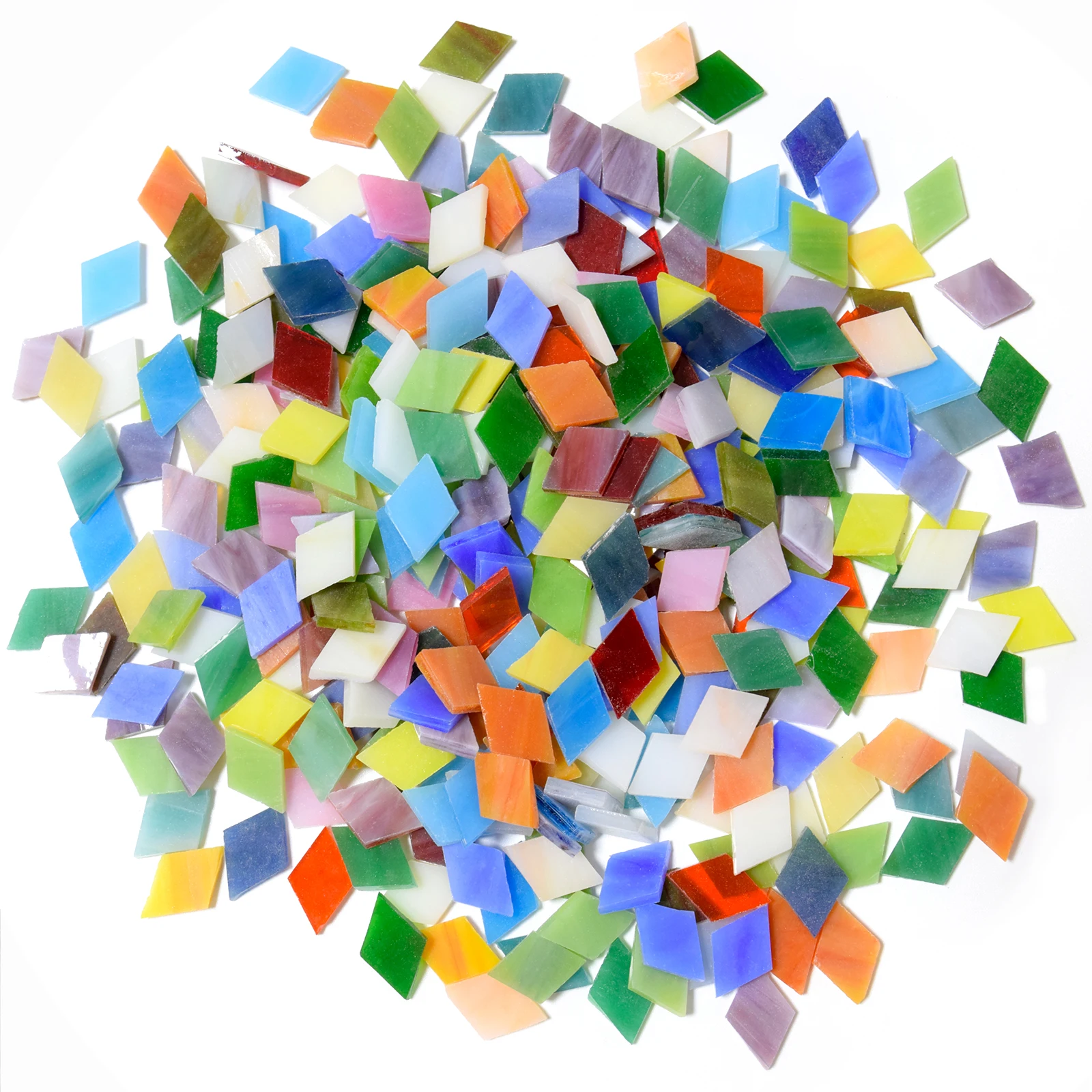 

500g diamond mixed stained glass fragments DIY mosaic tiles for crafts, stained glass pieces for mosaic items