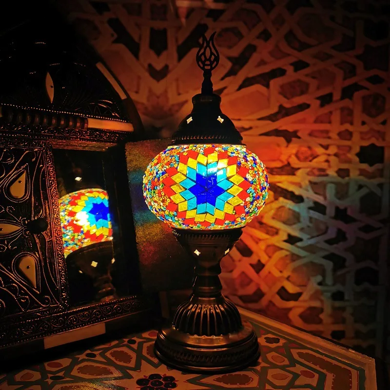 

Morocco desk lamp Hand made mosaic craft retro Turkey diy Material package Material package Creative parent-child interaction