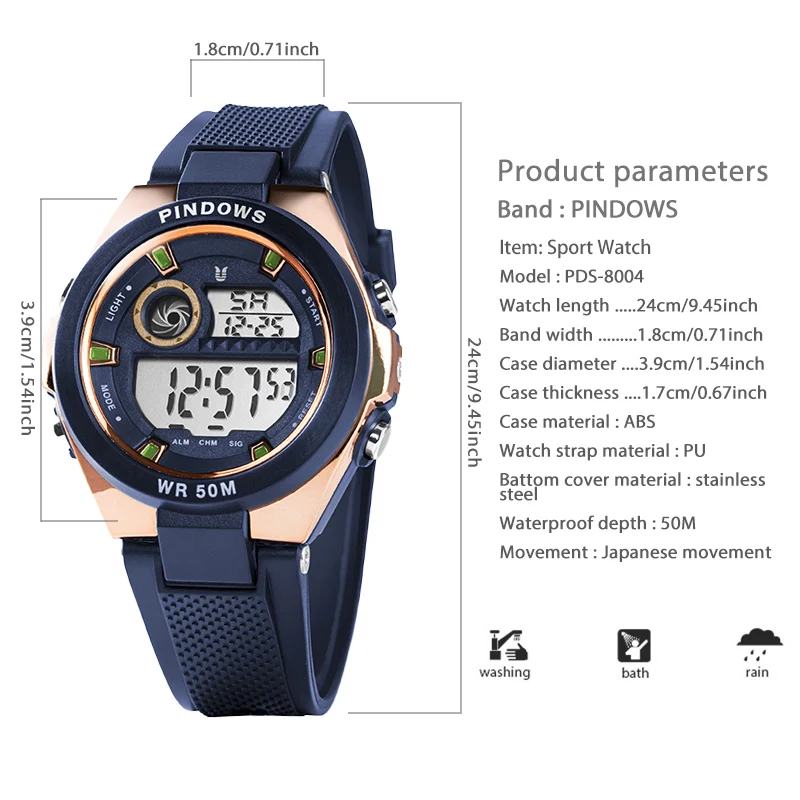 Submersible Digital Watch Women Waterproof Girl Electronic Hand Clock Student Dive Training Countdown Sport Wristwatches Ladies