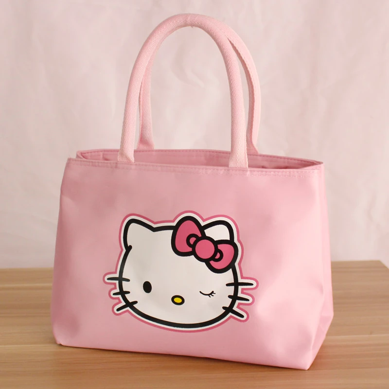 

Kawaii Sanrio Hello Kitty Handbag Separated Bags Cute Creative Mummy Lightweight Shopping Cosmetic Bags Large Capacity for Women