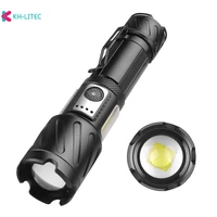 led flashlight ultra bright torch xhp160 camping light 6 switch mode waterproof zoomable self defense rechargeable light 18650