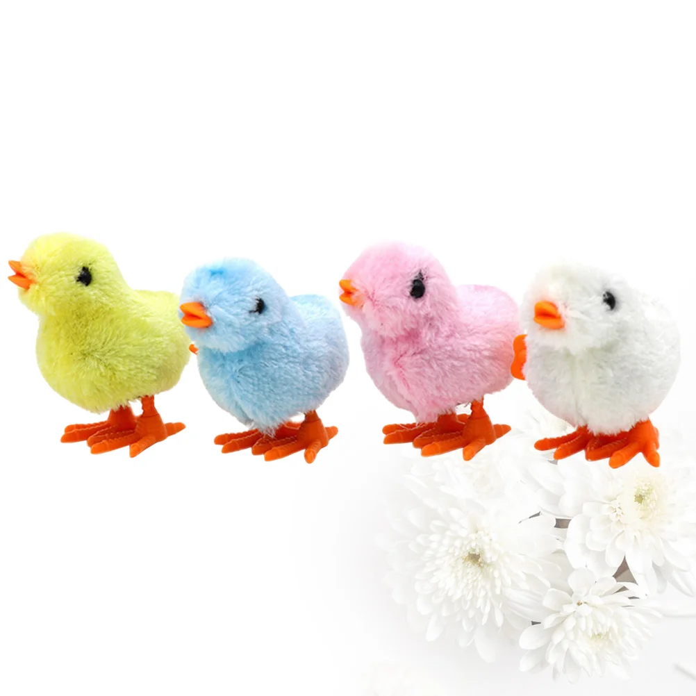 

12pcs Wind Toys Easter Wind-Up Jumping Chicken Plush Chicks Toys Party Favors for Kids (Mix Color)