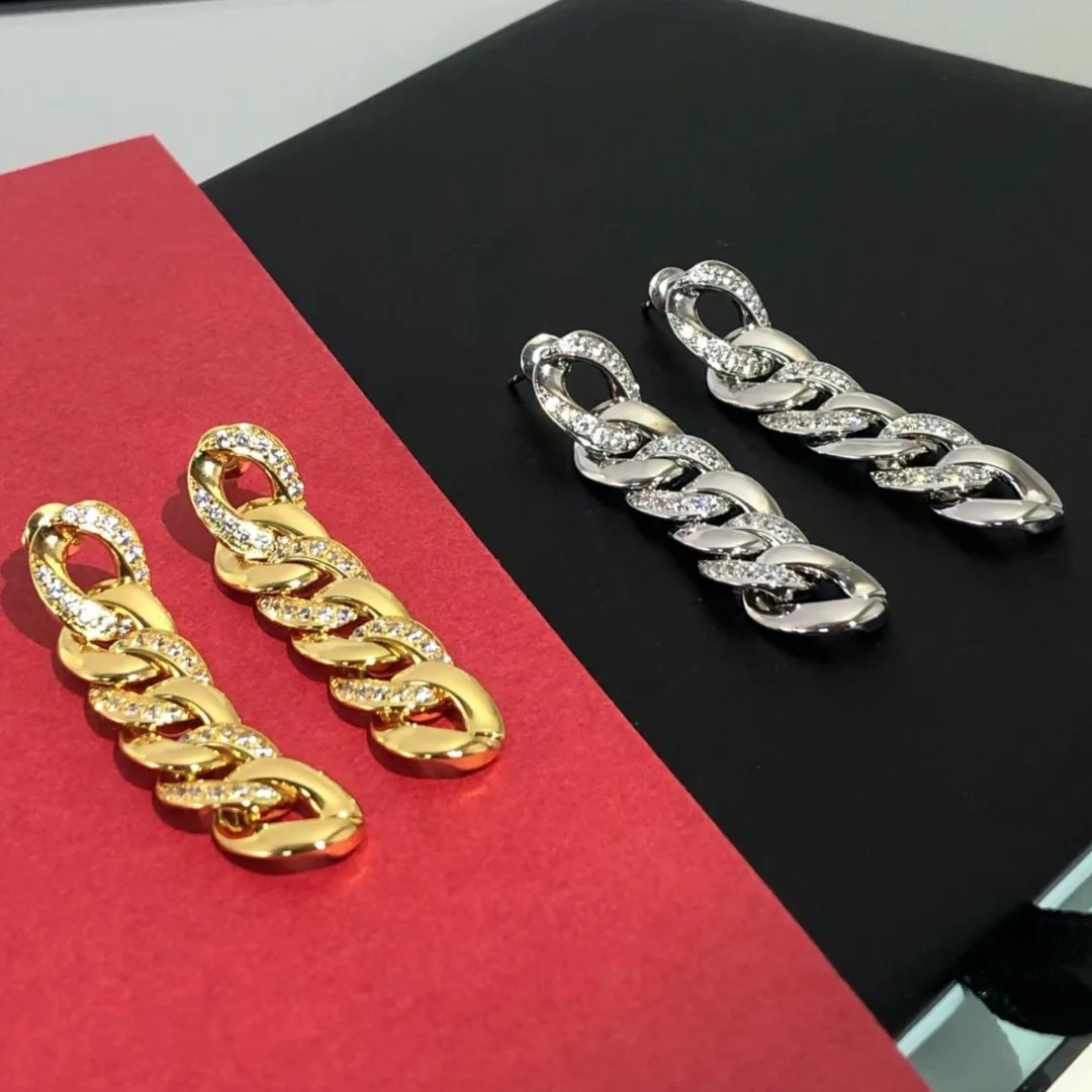 Original Design Metal Chain Pendant Stainless Steel Earrings Wholesale Party Gifts Luxury Women's Earrings Metal Chain Pendant