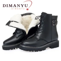 dimanyu ankle boots women 2022 warm thick wool women snow boots genuine leather large size 41 42 43 women winter boots
