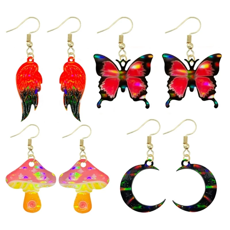

DIY Light and Shadow Keychain Earrings Silicone Epoxy Mold DIY Butterflies Pendant Crafting Mould for Valentines Gift Y08E